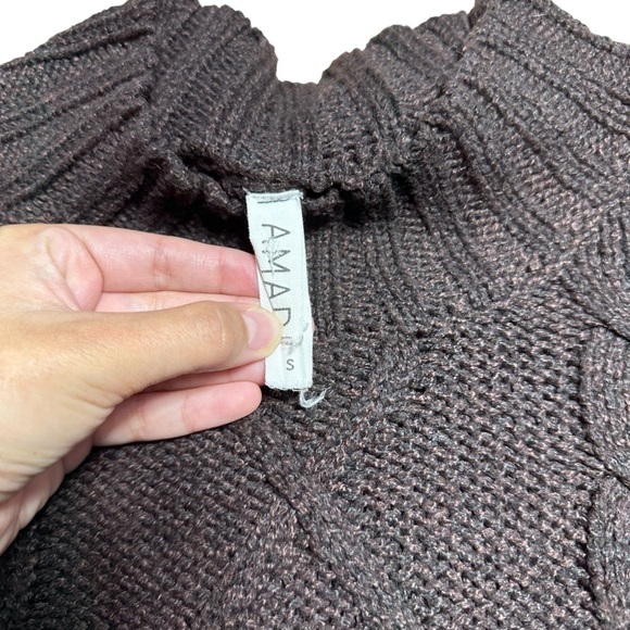 Anthropologie Amandi Chocolate Brown Long Sleeve Sweater Dress Womens US S - Picture 5 of 10